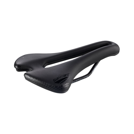 Selle SAN MARCO ASPIDE SHORT COMFORT OPEN-FIT DYNAMIC L3 Largeur 155mm Rails Manganèse