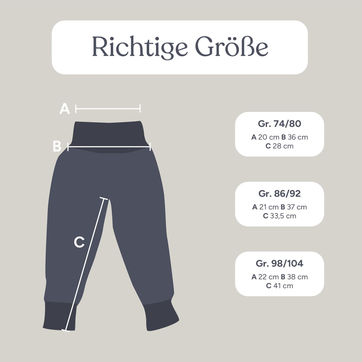 Walkhose mit Bündchen | Grau-Schiefer | 74/80
