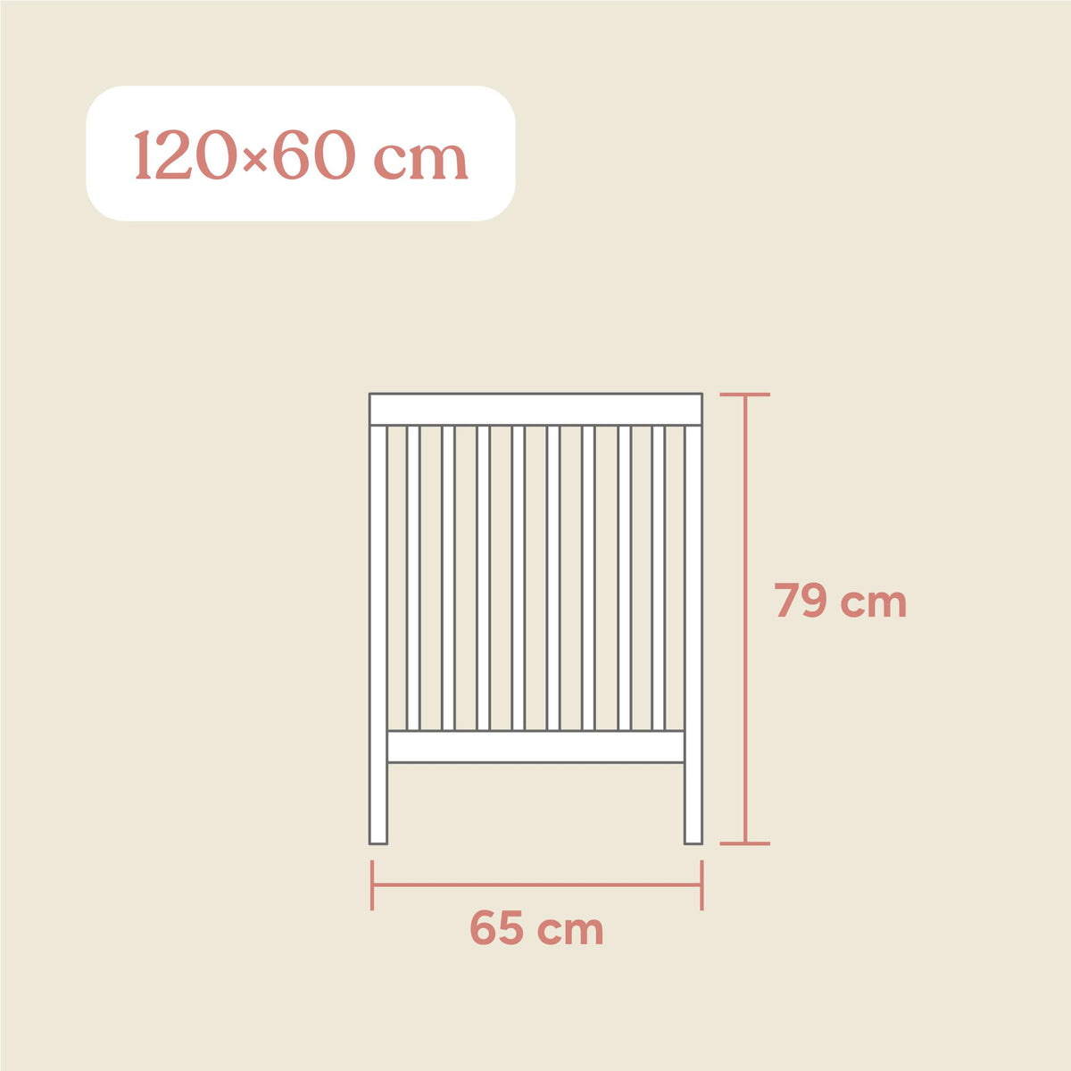 Babybett Pur | 60x120 cm | Hellgrau