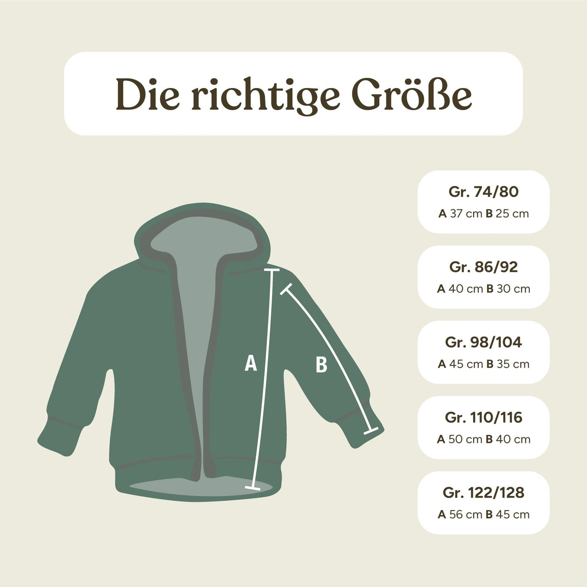 Wollfleece-Jacke | Waldgrün | 74/80