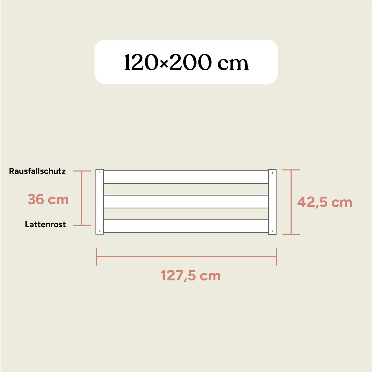 Bodenbett Sona | 120x200 cm | Kiefer Natur