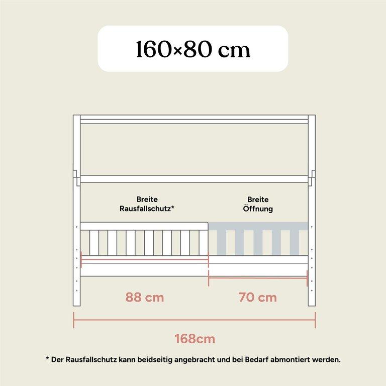 Hausbett Lille | 80x160 cm | Kiefer Natur