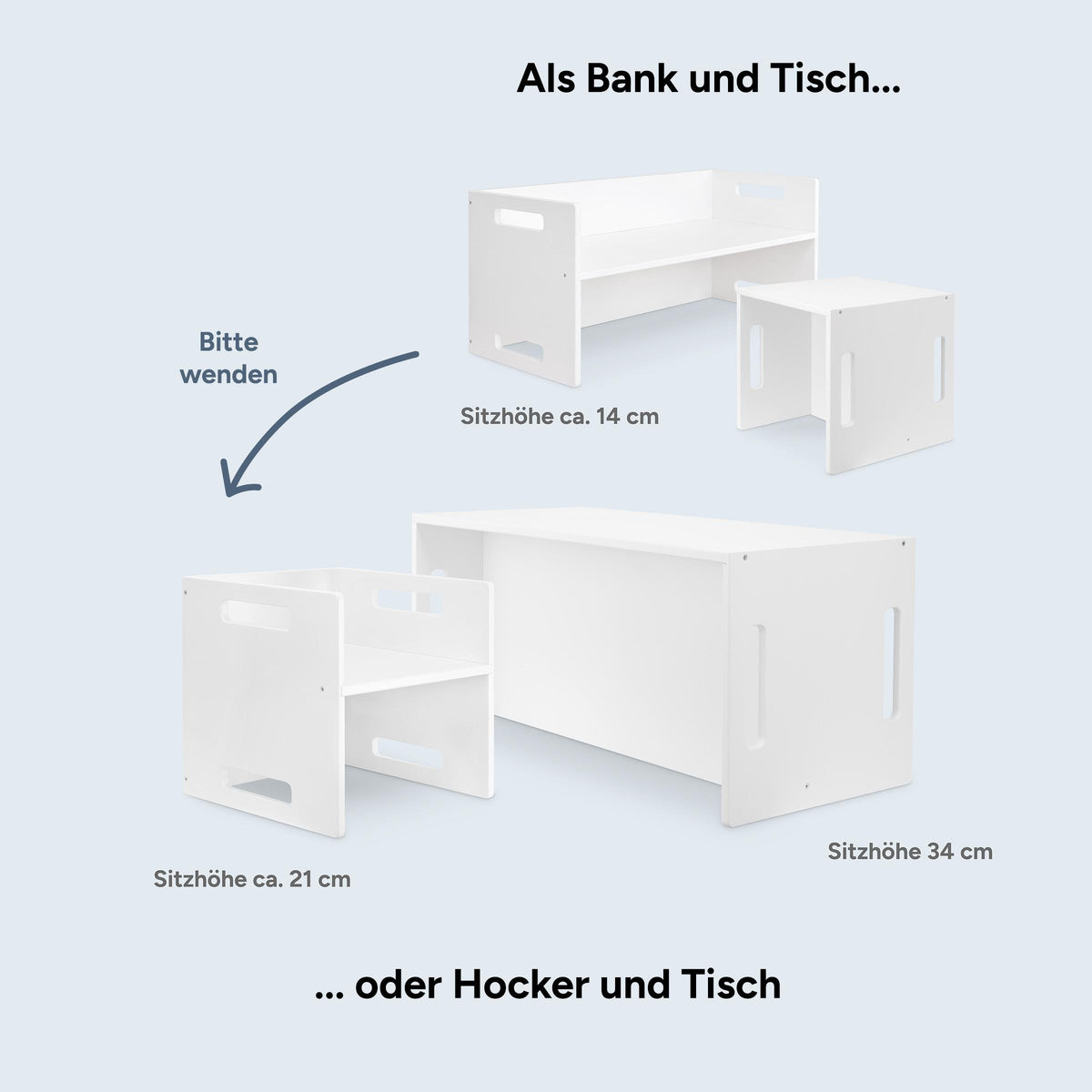 Hocker | Birkenschichtholz (Weiß Lackiert) | 4671