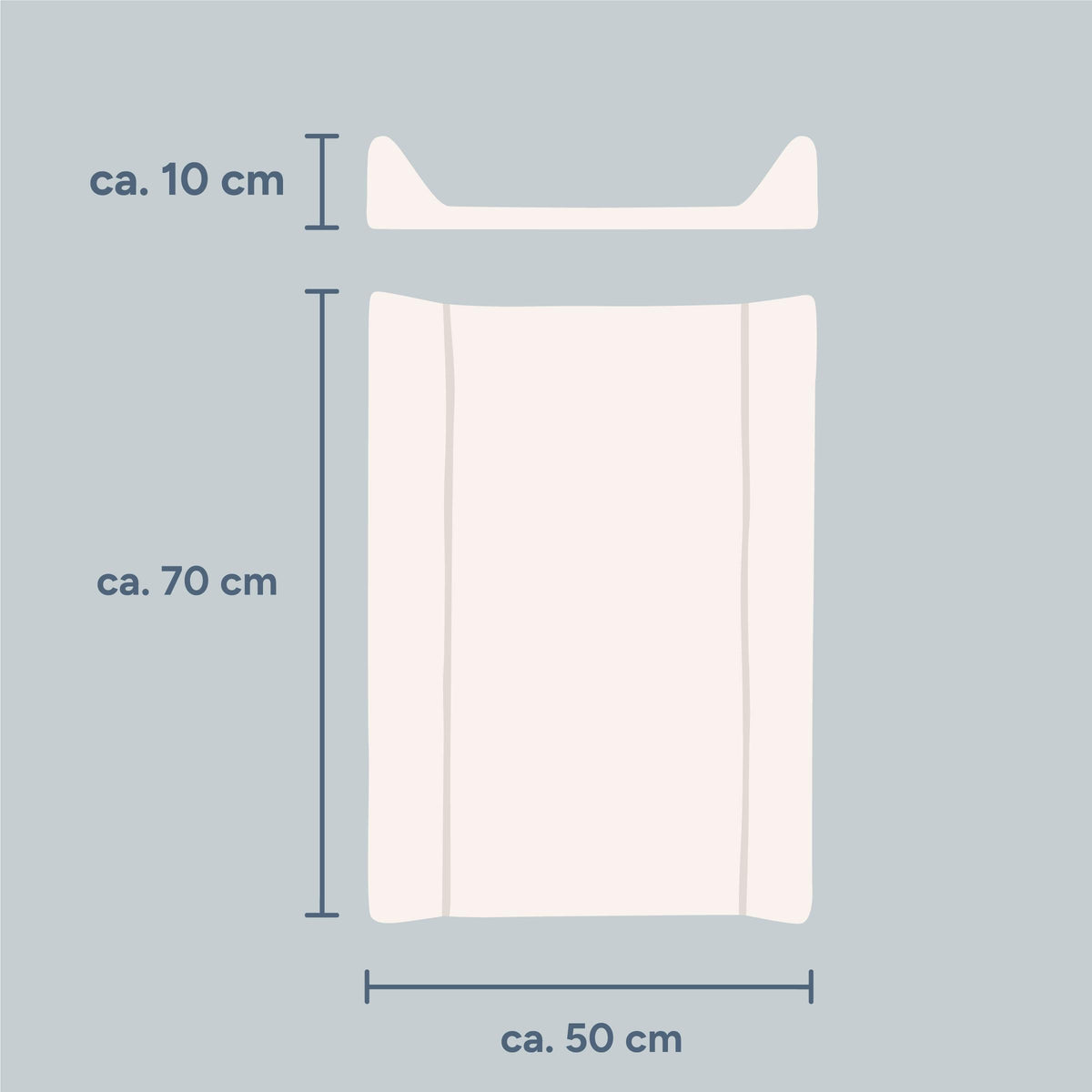 Wickelauflage mit Keil | abwaschbar | Jade | 50x70 cm