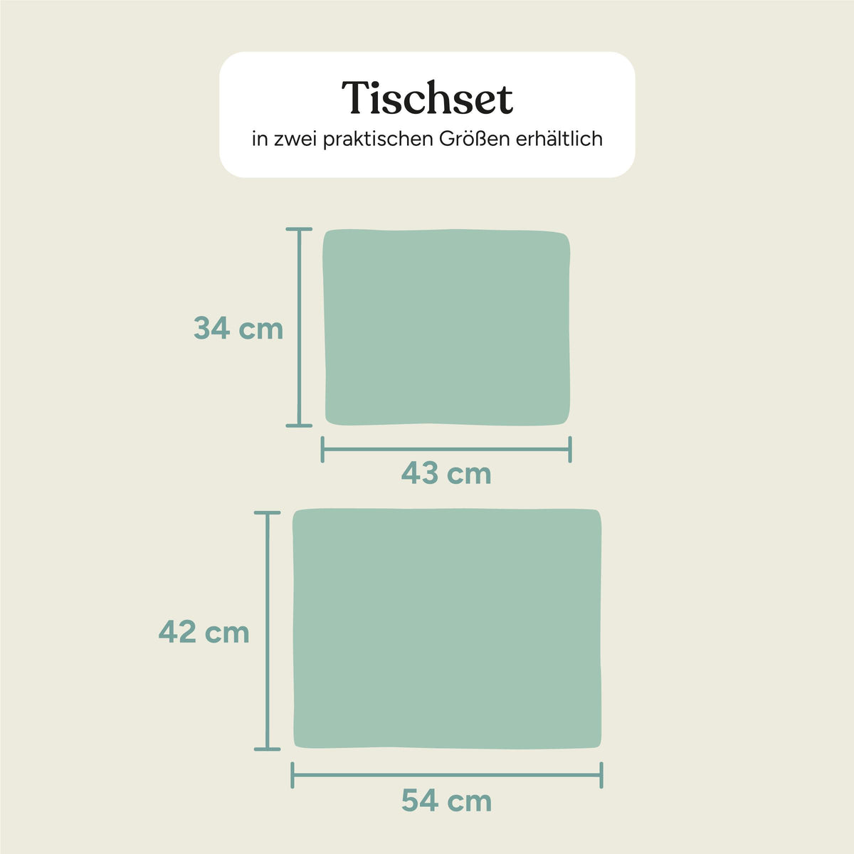 Tischset | 43x34 cm | 2-er Set | Sandgrau