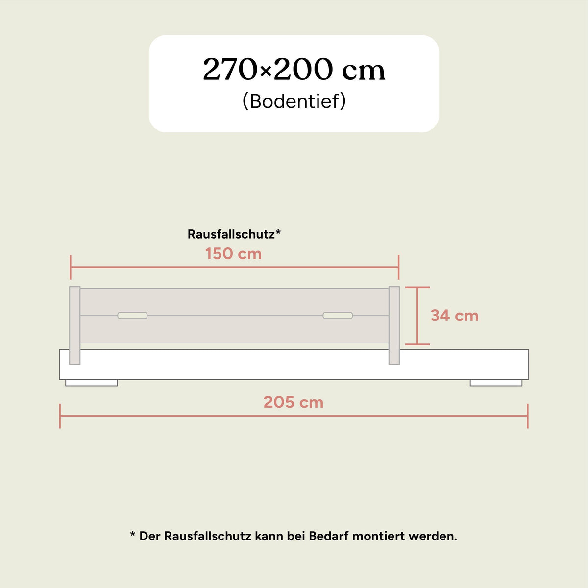 Familienbett Plano | Buche Natur | 270x200 cm