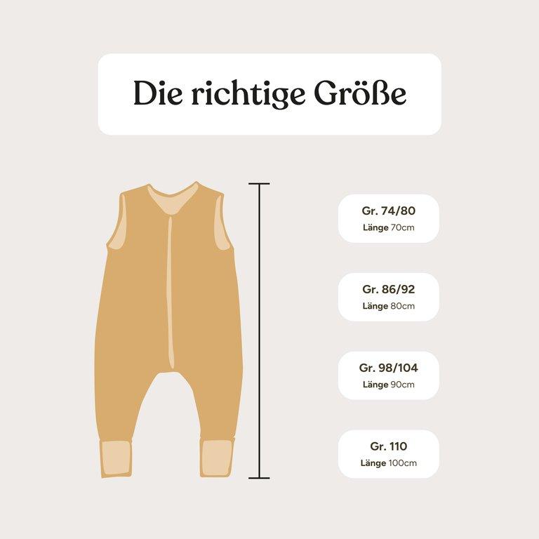 Schlafsack mit Beinen | Sommer | Musselin | 0,5 TOG | Jade mit Tropfen | 70 cm