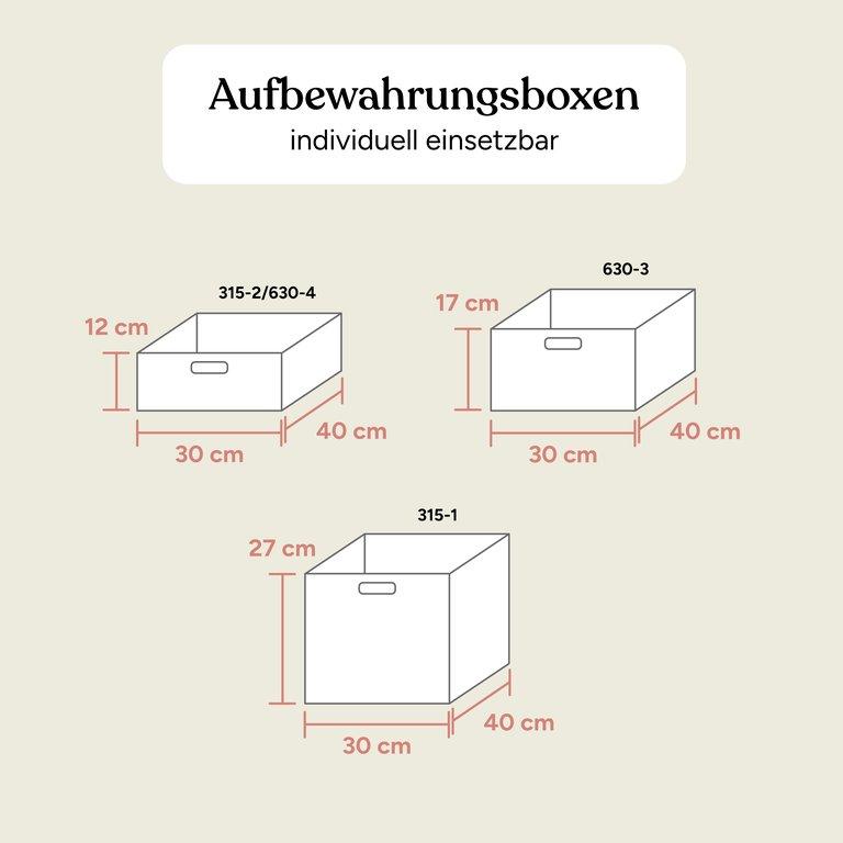 Aufbewahrungssystem mit Boxen | Buche Natur | 31.5 cm | 2 Fächer