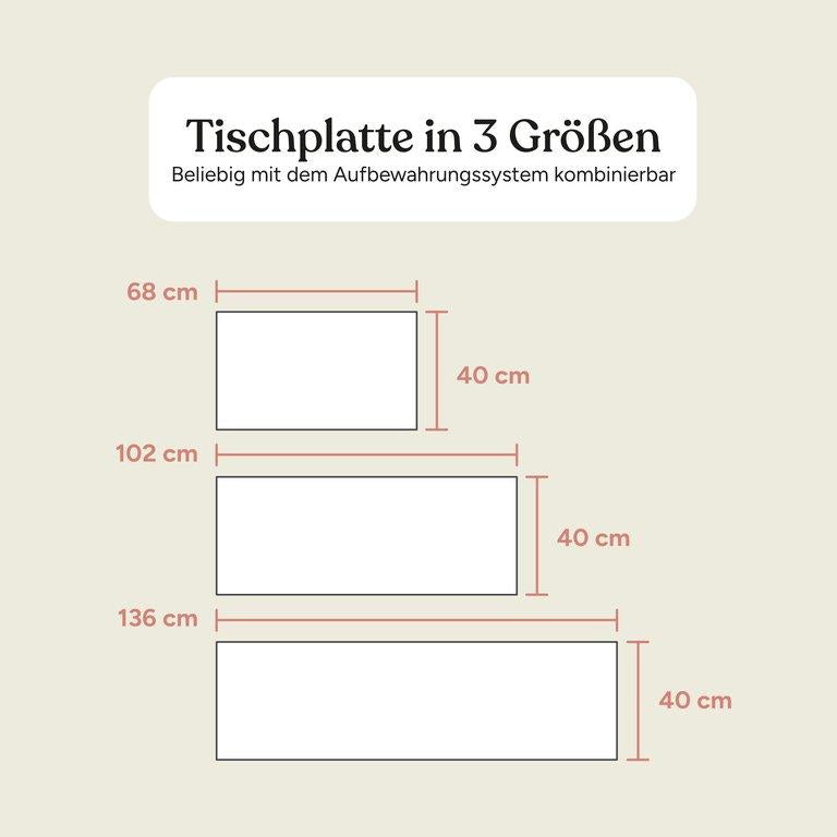 Tischplatte Aufbewahrungssystem | Buche Natur | 102 cm