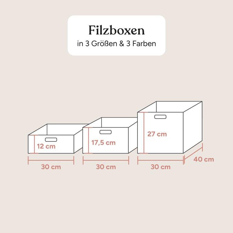 Filzbox | Weiß | Medium 17,5 cm hoch