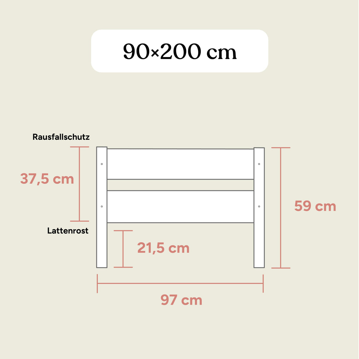 Kinderbett Nova | Buche Weiß | 90x200 cm