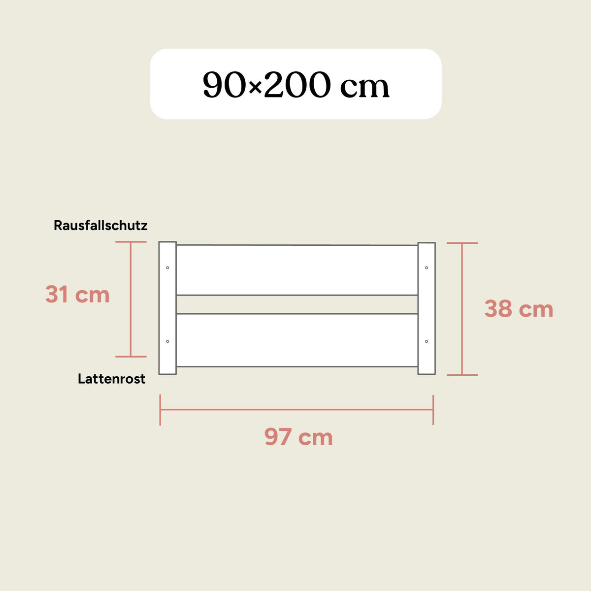 Bodenbett Nova | Buche Natur | 90x200 cm