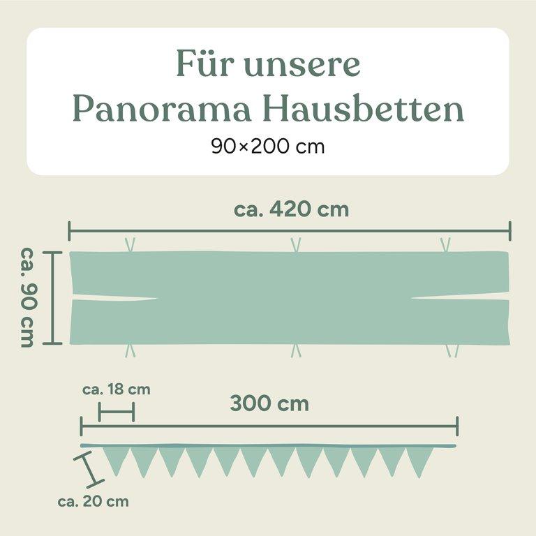 Betthimmel-Set für Panorama Hausbett | Rosé | 90x420 cm