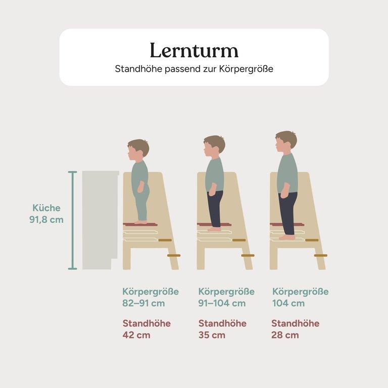 Lernturm Buche | Weiß Lackiert