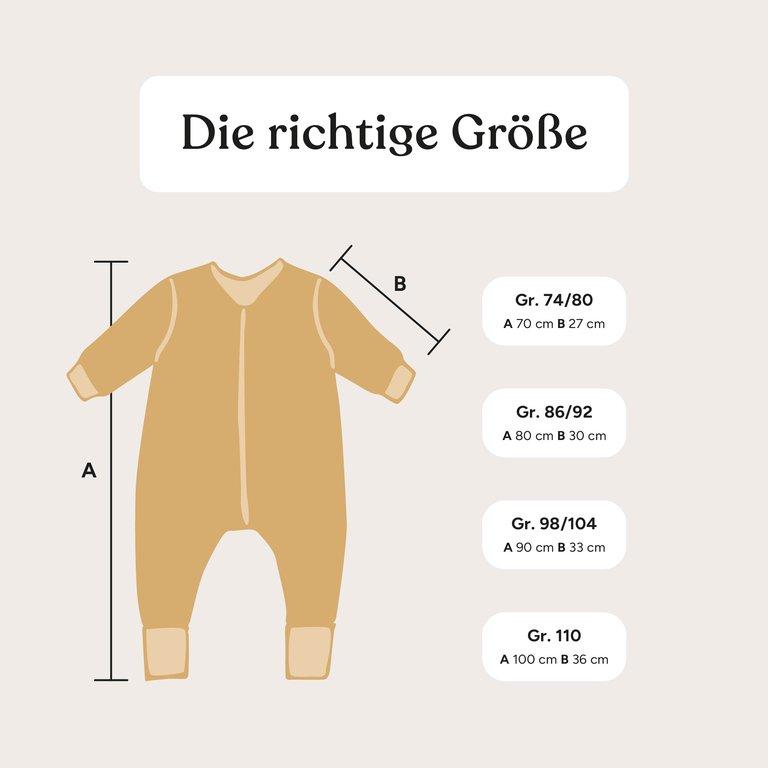 Schlafsack mit Beinen Winter 3,5 TOG | Zimt Gemustert | 70 cm