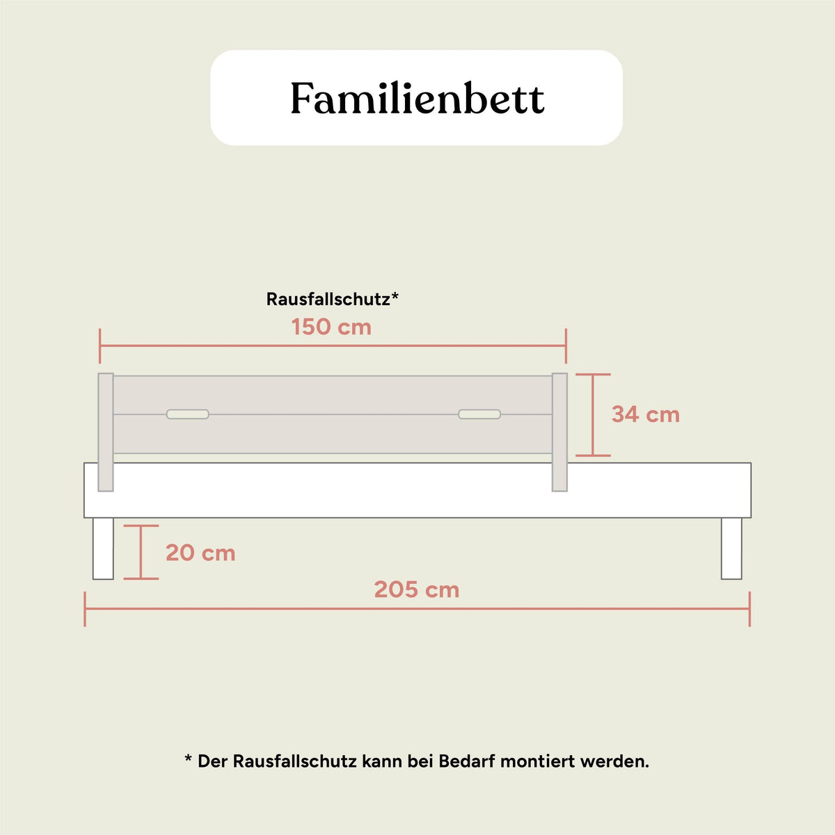 Familienbett Plano | Buche Natur | 230x200 cm