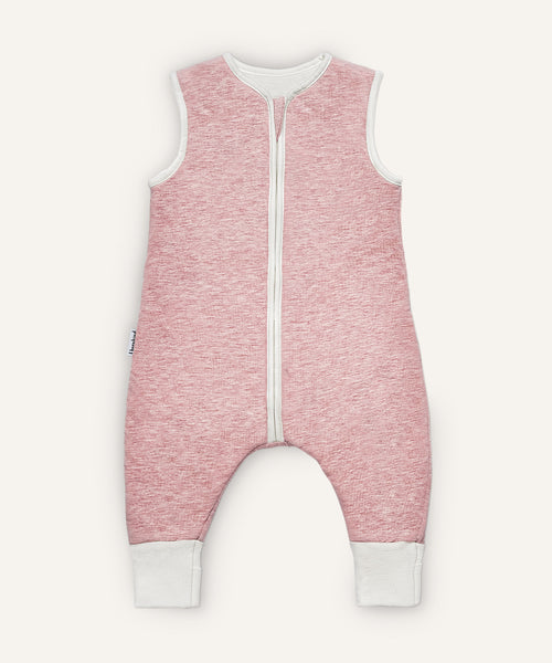 Baby-Schlafsack mit Beinen und Wollfüllung rosé.