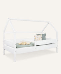 Ehrenkind Hausbett Buche B3 90x200 Weiß.