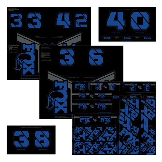 Kit Stickers FOX Fourche et Amortisseur Bleu