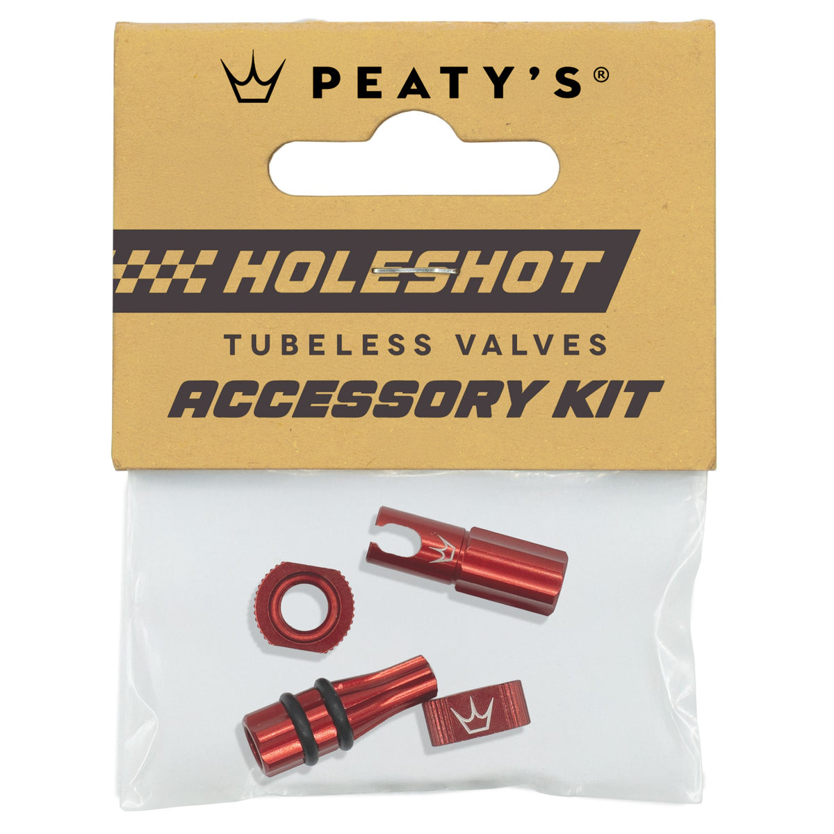 Kit Bouchons et Ecrous de Valves PEATY'S HOLESHOT FAST FLOW Rouge
