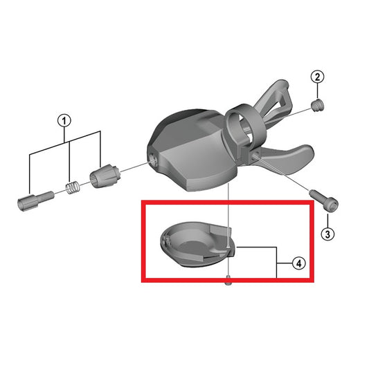 Couvercle Inférieur pour Commande de Vitesse SHIMANO CUES SL-U4010-9R Droit