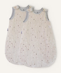 Babyschlafsack Musselin Natur mit Tropfen.