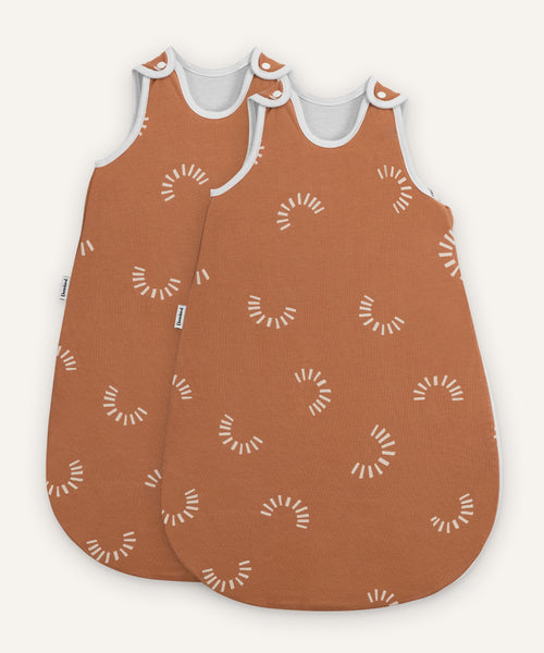 2er Bundle Ehrenkind Baby-ganzjahresschlafsack rund zimt gemustert.