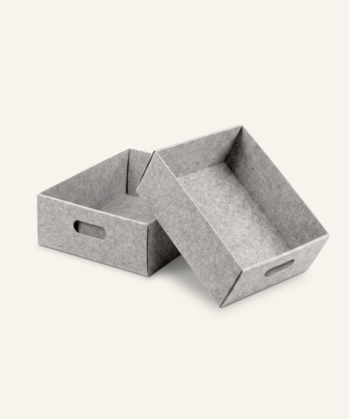 Ehrenkind Filzbox 2er-Pack Klein Hellgrau.