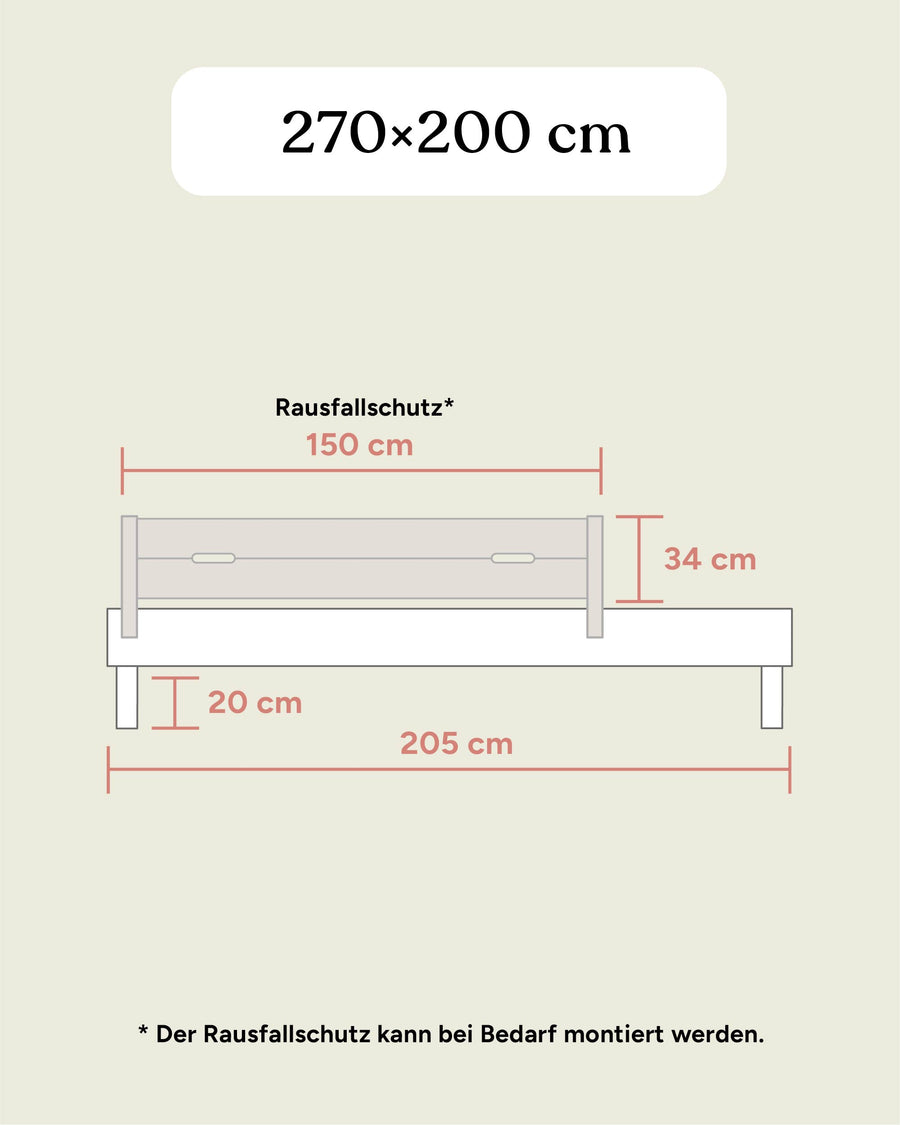 Familienbett Plano | Eiche | 270 × 200 cm