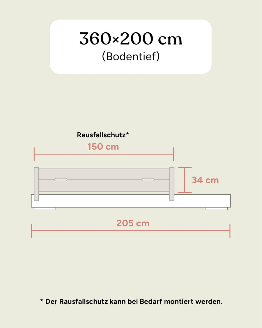 Familienbett Plano | Buche | 360 × 200 cm