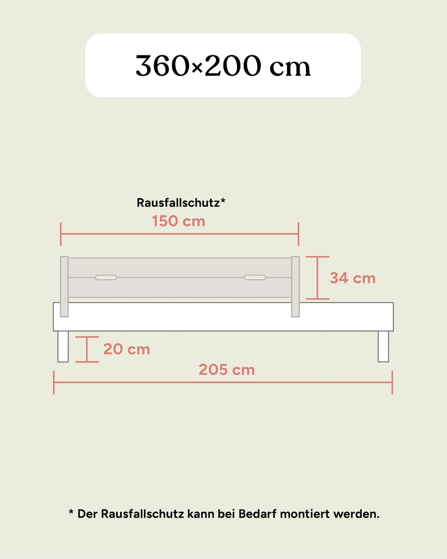 Familienbett Plano | Buche | 360 × 200 cm