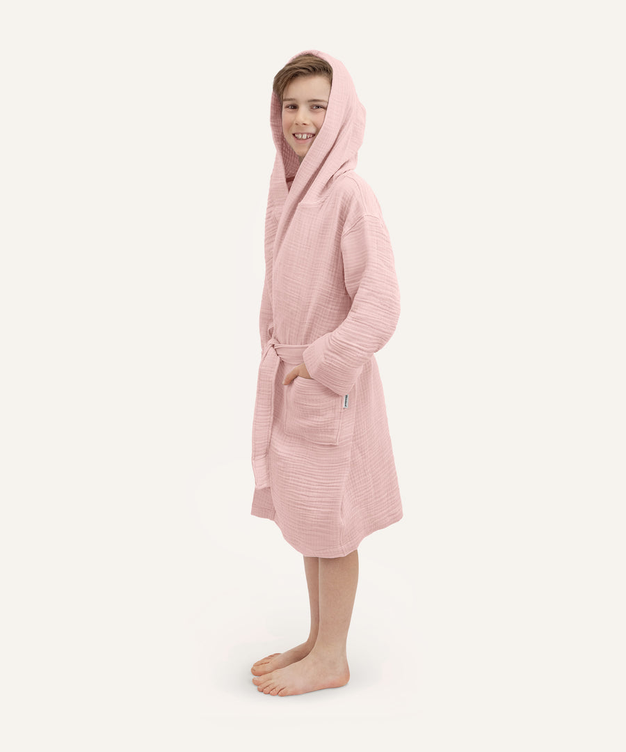 Musselin Bademantel Rosé.