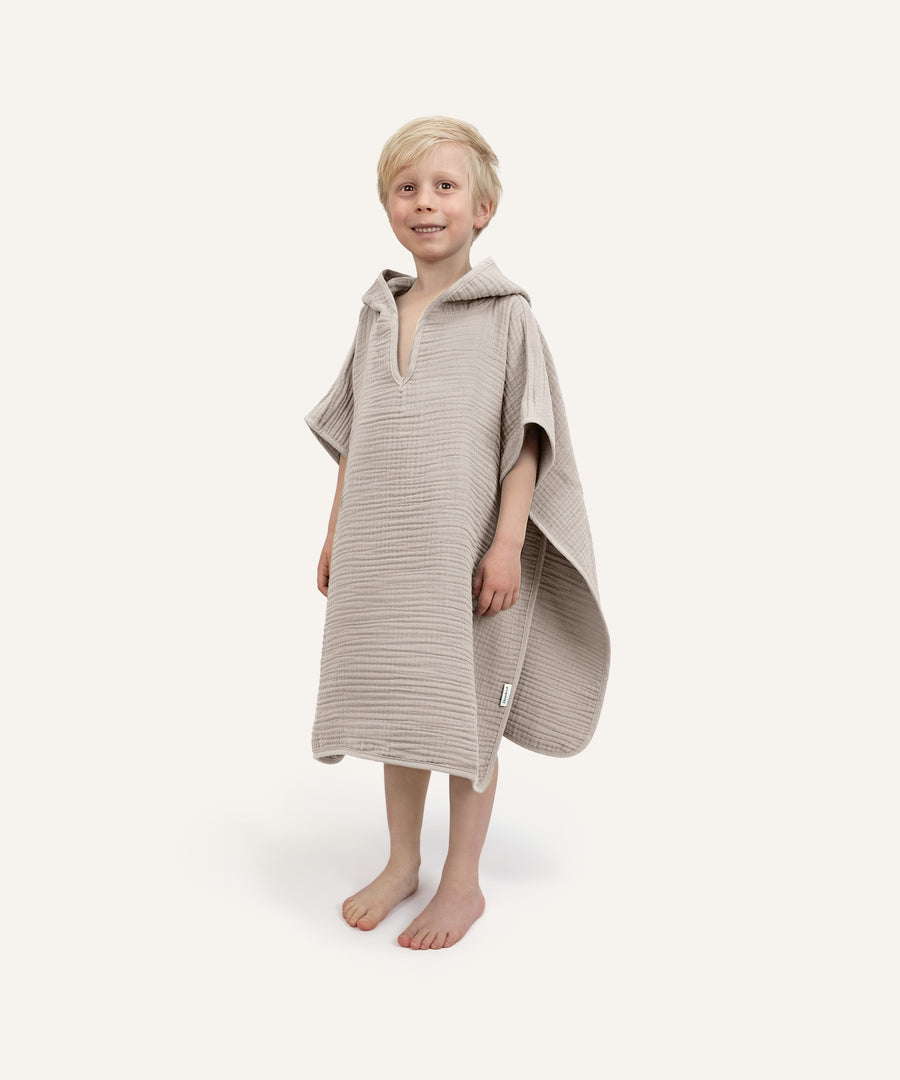 Musselin Badeponcho Beige.