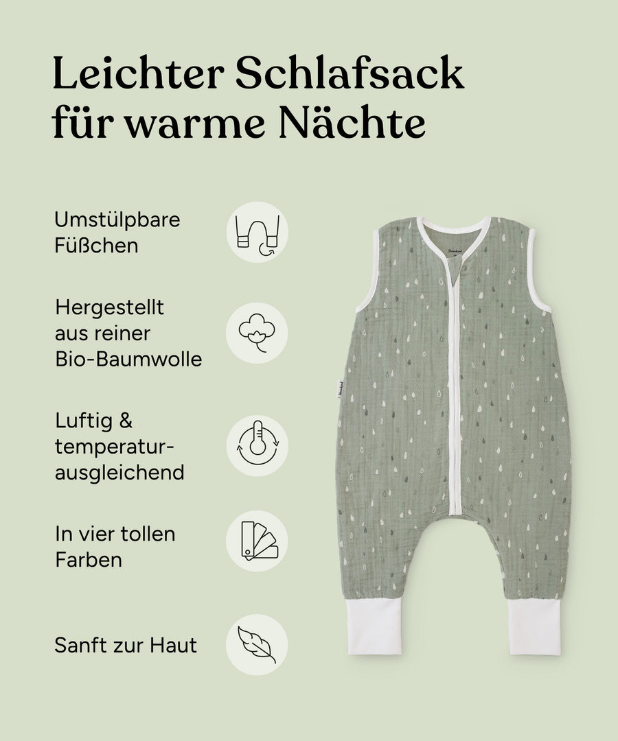 USP-Grafik zu Musselin Schlafsack mit Beinen 0.5 TOG.