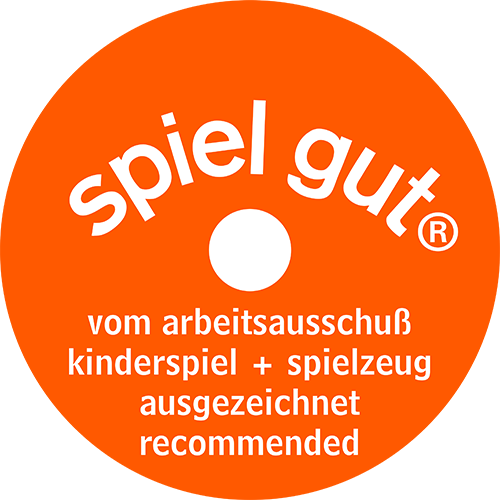 spiel gut® |Das „spiel gut®“-Siegel zeichnet Spielzeug aus, das pädagogisch wertvoll, sicher und kindgerecht gestaltet ist.