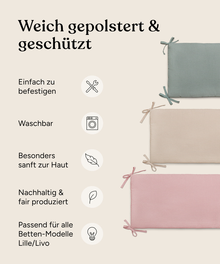 Vorteile Kinderbett Bettumrandung Waffelpiqué